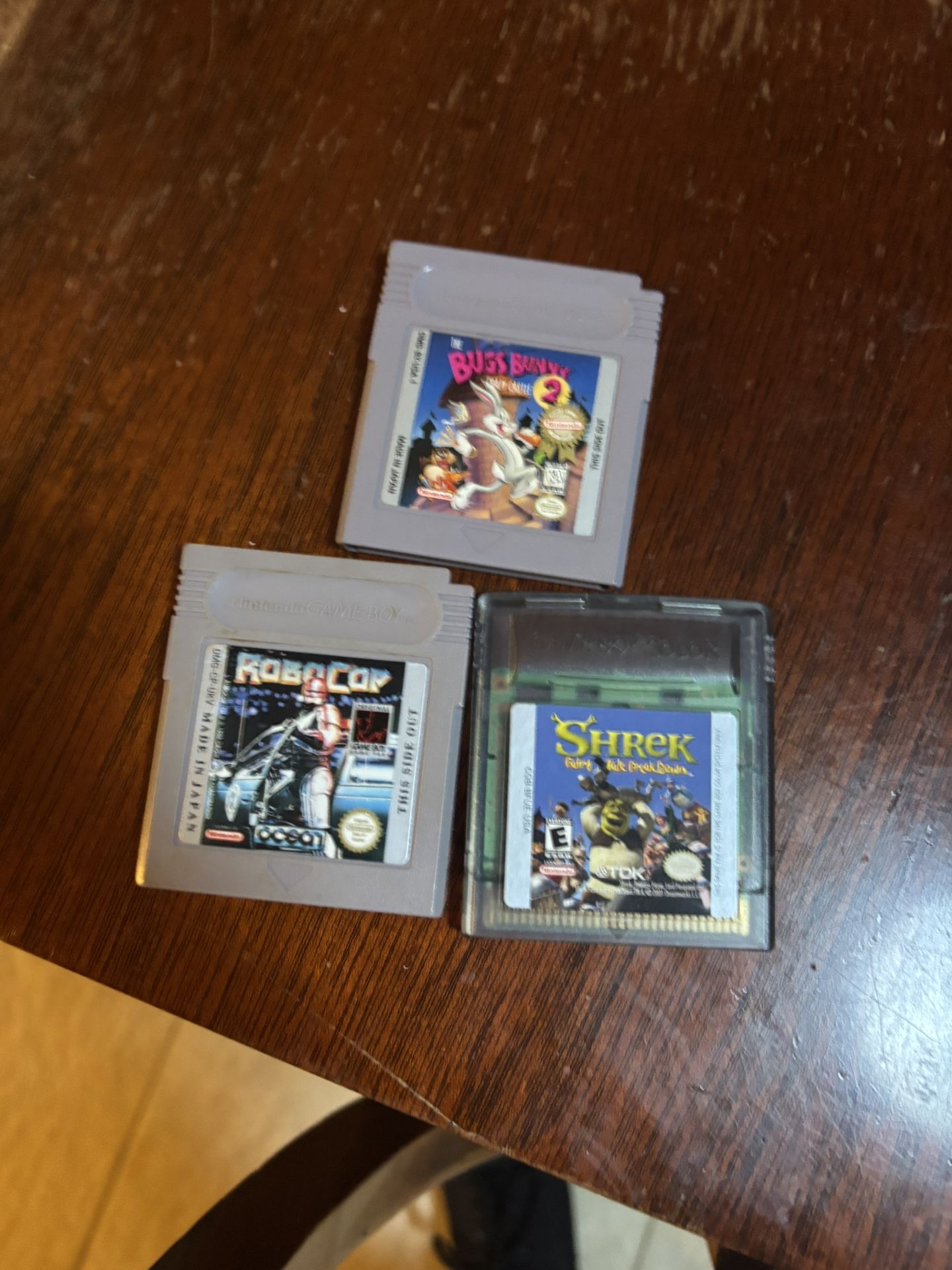 Vintage Game Boy & Game Boy Color Games – Bugs Bunny, Robocop, Shrek