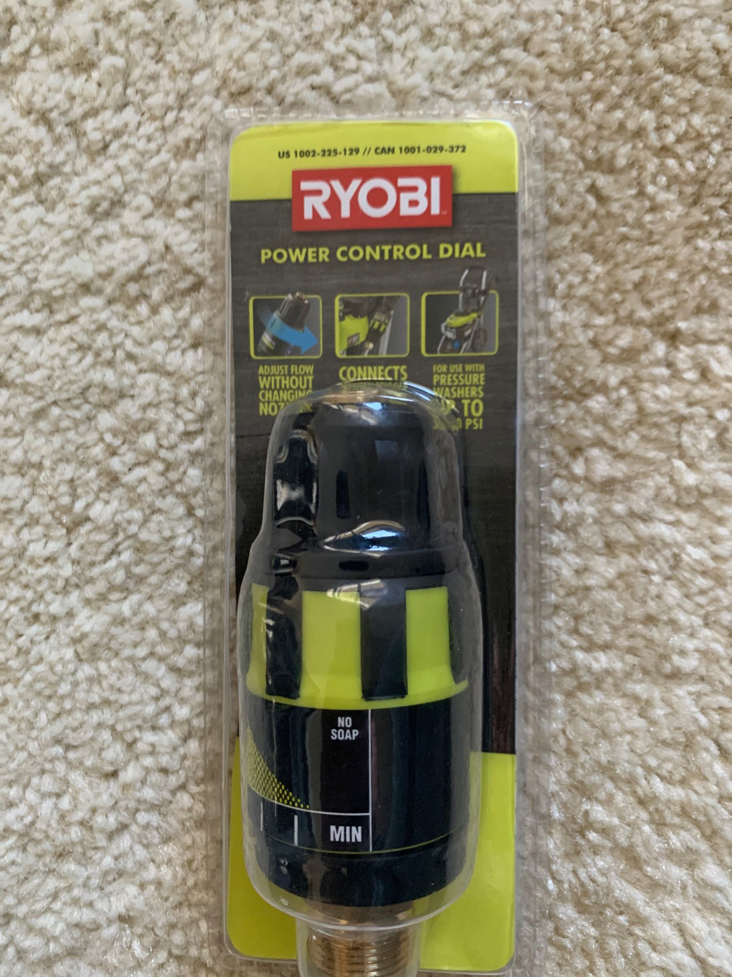 Ryobi pressure washer power control dial