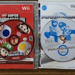 Wii Mario Kart & Super Mario Bros. Games And Manuals.  Check Out My Other Listings For More Wii Games 