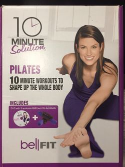 🥊 NEW Bellfit 10 minuet Solutions PILATES EXERCISE DVD and dumbbells, get FIT Exercise Equipment DVD workouts, plus HANDHELD WEIGHTS