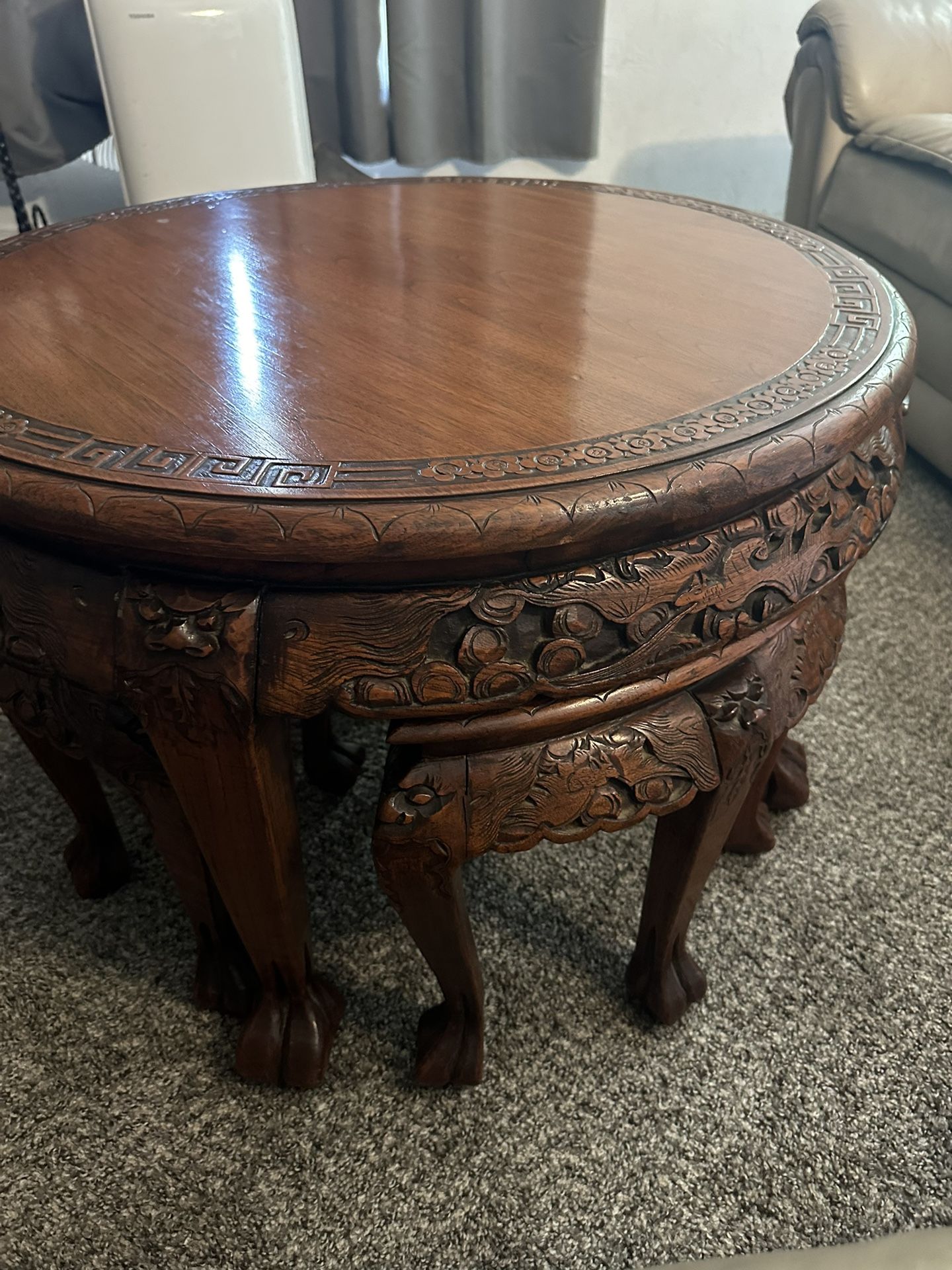 Beautiful antique/vintage hand carved asian coffee table