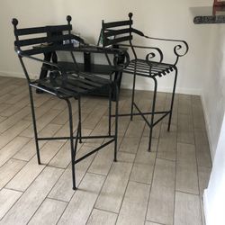 Black Iron Bar Stools 