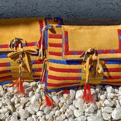 Indigenous leather bag northern style purpose pouch