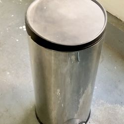 Garbage/Trash Can Metal Cylinder With Pop Up Lid