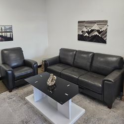 100% Real Leather Sofa  - Brayna 