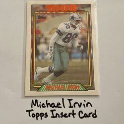 Michael Irvin Dallas Cowboys Hall of Fame WR Topps Short Print Insert Card. 