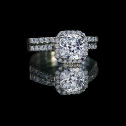 1.50 CT square Diamond Veneer Cubic zirconia Wedding/Engagement Sterling Silver Ring 635R71926