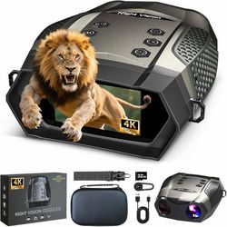 Noctiview Night Vision Goggles Binoculars 5000mAh Rechargeable Infrared 3.2'' Large Screen 8X Digital Zoom External Flashlight Camping Gift Pokemon OP