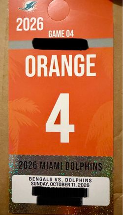 Miami Dolphins vs Bengals NFL Ticket 2026
