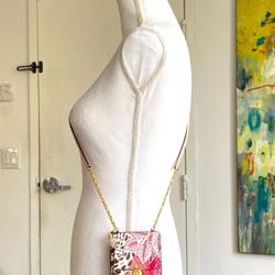 100% Authentic SALVATORE FERRAGAMO Logo-print leather phone holder