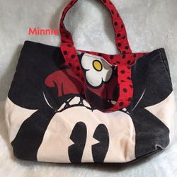 Disney Minnie & Mickey Mouse Large Canvas Tote Bag 