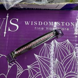 Wisdom Stone Bellissima Pull 96mm Polished Chrome with Pink Crystals