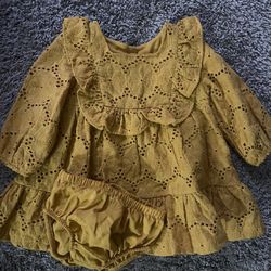 Baby Dress- 2 Piece- Mustard Color