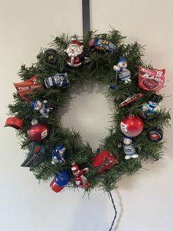 Handmade Nascar Christmas Wreath