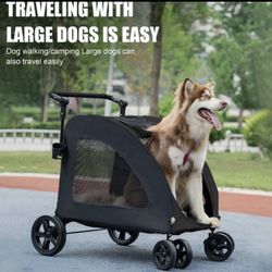 4 Wheels Pet Stroller Outdoor Pet Jogger Stroller With 220 lbs Weight Capacity-