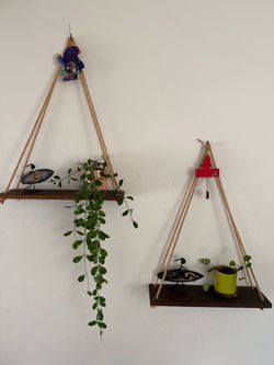 3 wooden shelves