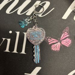 Blue Key Bag Charm
