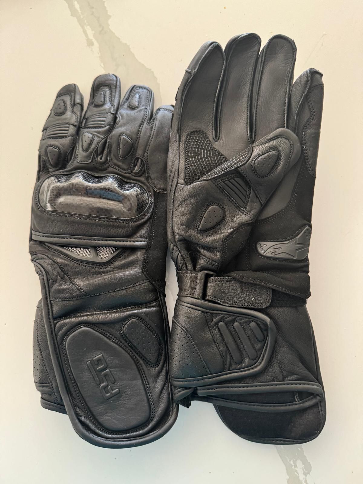 New Men And Women Black Leather Motorcycle Gloves