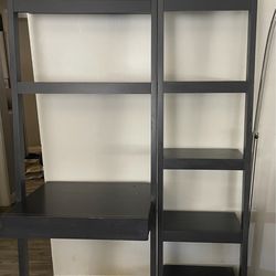 Crate and Barrel leaning bookcases and desk