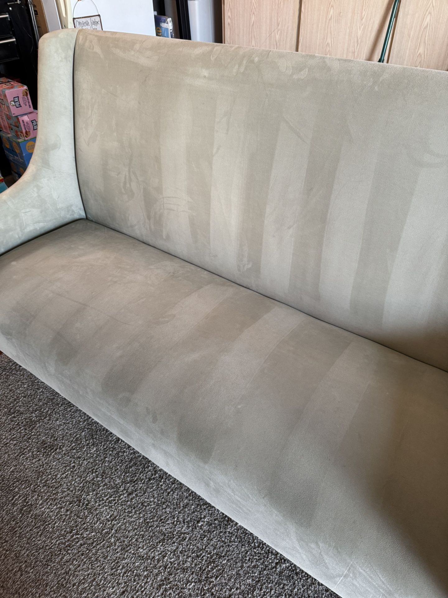 Sage Green Velvet Settee/Small Couch