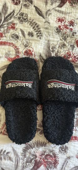 Black Balenciaga slides