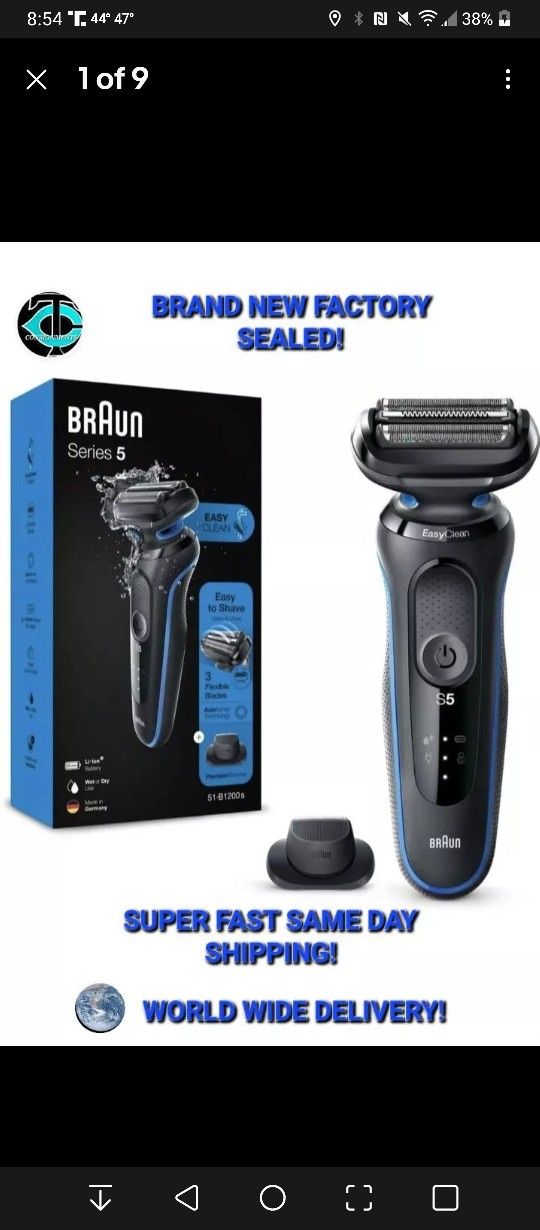 Braun Series 5 5018s Rechargeable Wet & Dry Men's Electric Shaver 5762