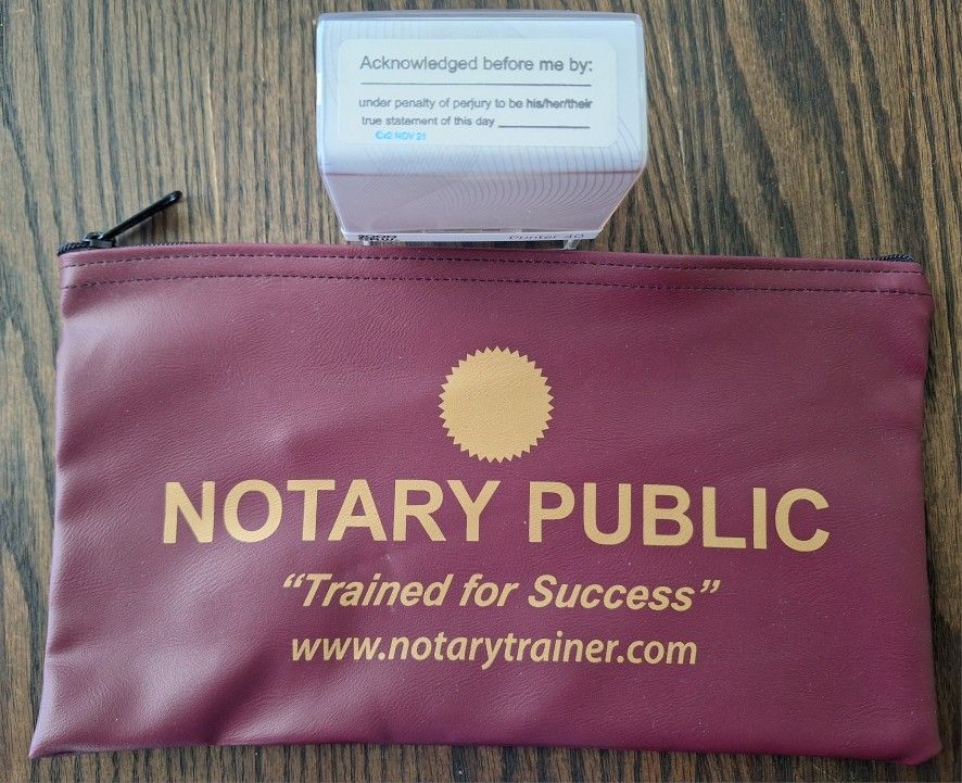 Notary Bag and Acknowledgement Stamp