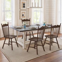 Brown Solid Wood Dining Chair Set Of 4 