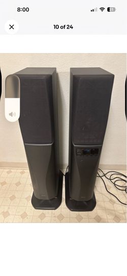 Sony POWERED Floor Speakers SA-VA55 W/Cable Tested Remote Cable very Loud clean clear loud Deep Bass floor home speakers home theater