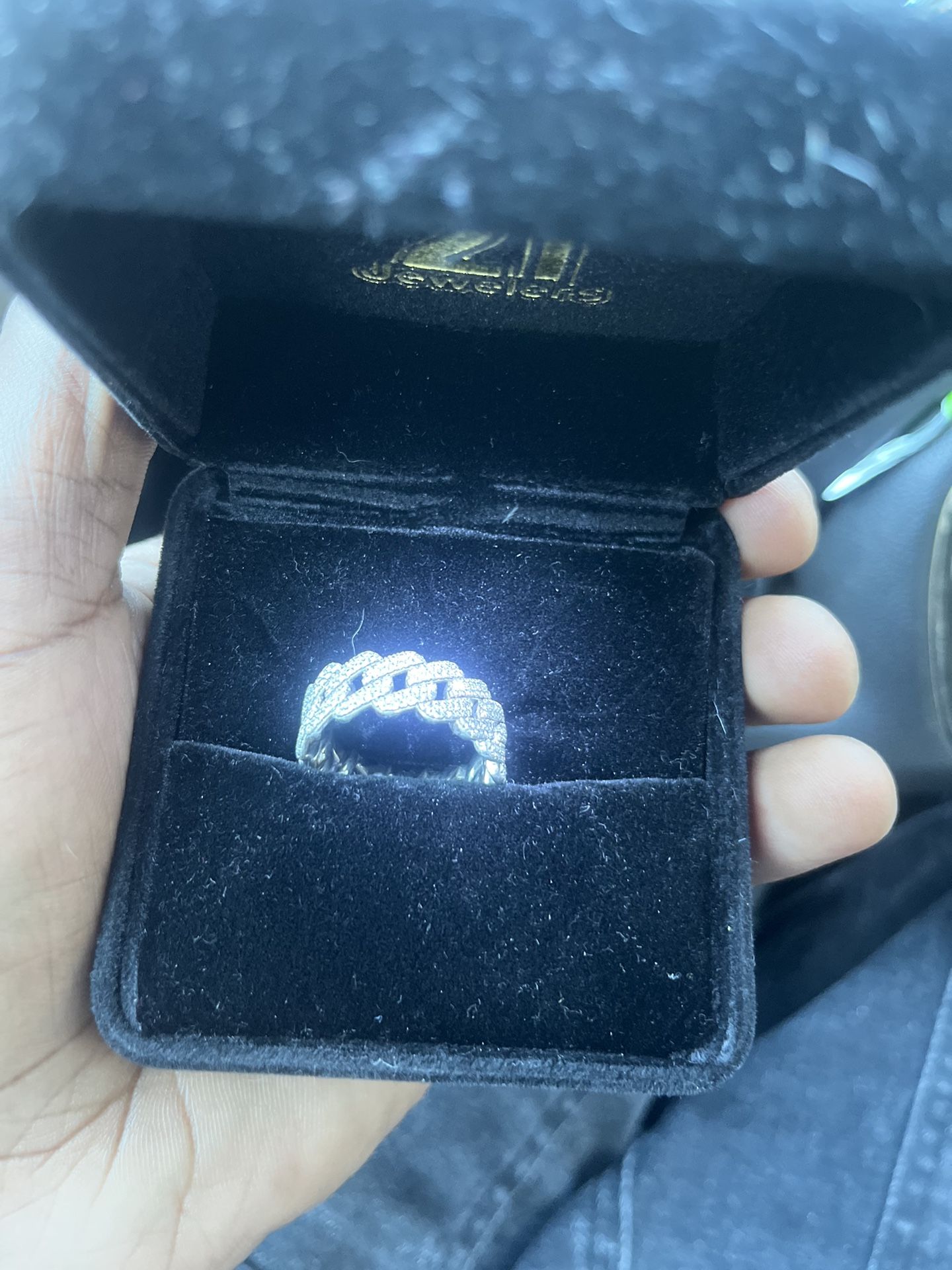 Cuban Link Ring Vvs Color G-H Diamonds