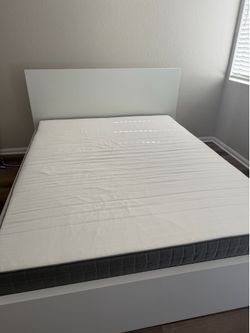Queen bed frame and mattress