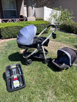 Baby Stroller/ car seat, bassinet style- 3 in 1, and 2 car connectors!