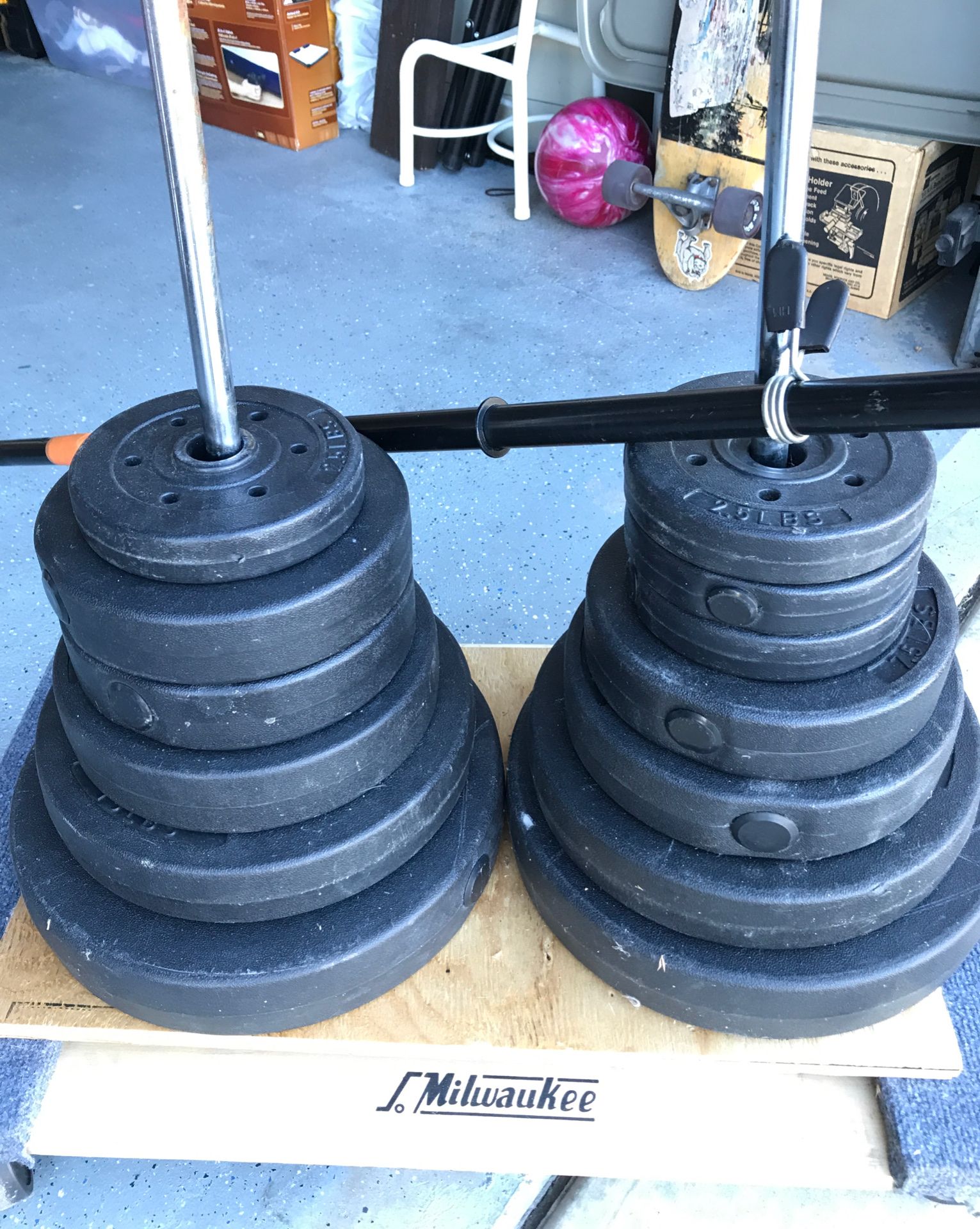 Sand filled plastic set of weights