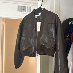 Brown Aritzia Leather Jacket