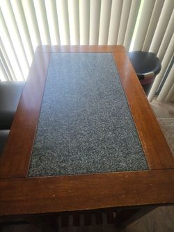 Wood and granite island table
