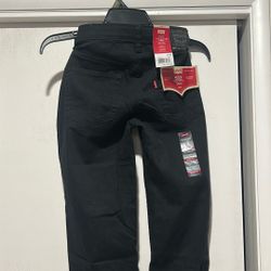 Boys LEVIS Black Chino Taper Regular Stretch Size 14  27x29