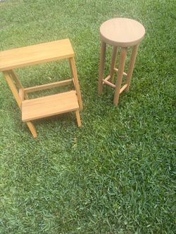 Magnolia Hearth & Hand Side Table and Step Stool