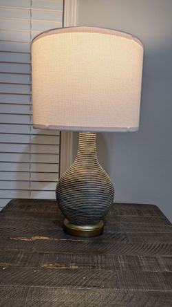 Ceramic Table Lamp with Drum Shade