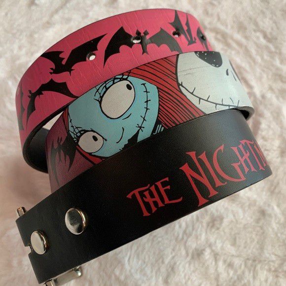 Nightmare Before Christmas Adjustable Leather Belt Unisex Size 36 New With Tags