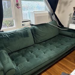 Green Velvet Couch 