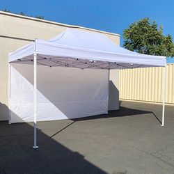 (Brand New) $160 Heavy-Duty Canopy 10x15 FT with (1) Sidewall, Ez Popup Outdoor Party Tent (2 colors)