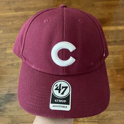47 Brand MLB Chicago Cubs Velcro Back Hat Cap Maroon Burgundy