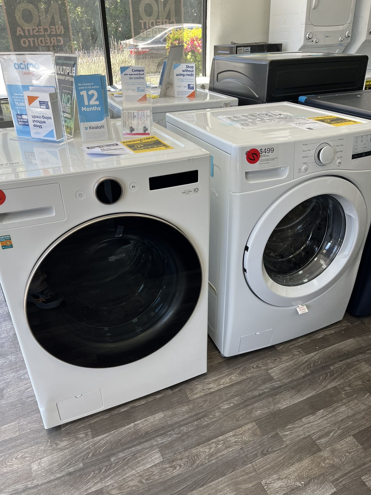 LG Washing Machines As Low As $499, Open Box, One Year Warranty