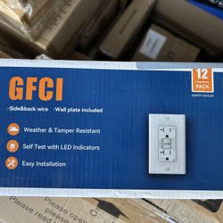 12 Pack GFCI 15 Amp Wall Sockets 