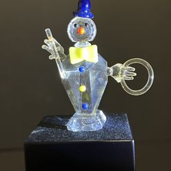 ZOO Crystal Vintage 1980s Crystal Clown With Hoop Figurine, 2.5”