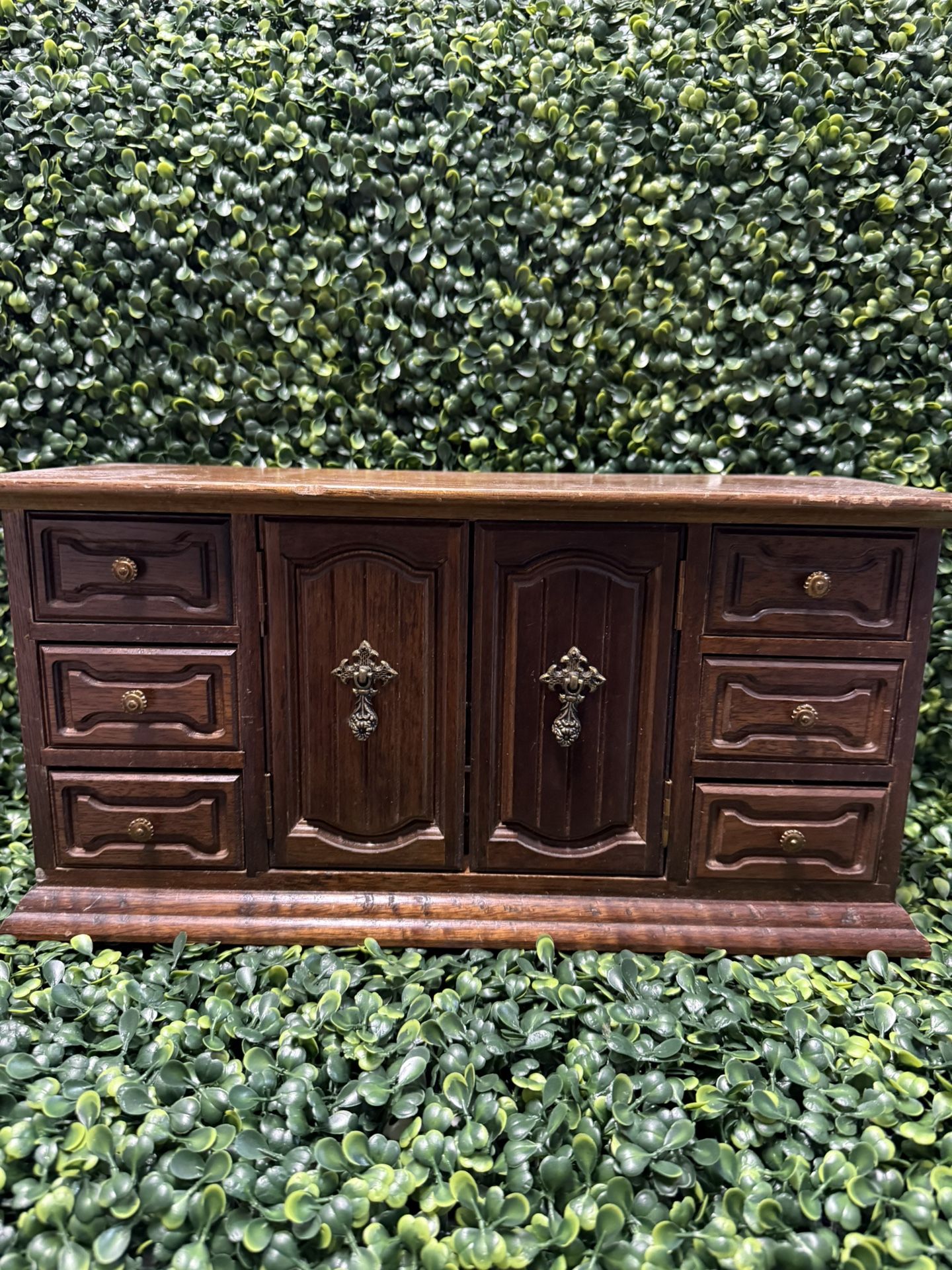 Vintage Japan Wooden Drawer Jewelry Box