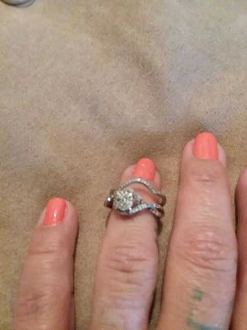 Engagement ring an band set size 7