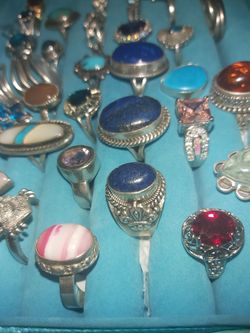 3 large lapis rings sterling silver take 3 for 90!