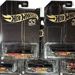Hot Wheels - '23 Pearl & Chrome 55th Anniversary Set - 5 Cars - Does NOT Include Chase (3/6) - Challenger - Nova - Nissan 180SX - BMW M3 - Range Rover