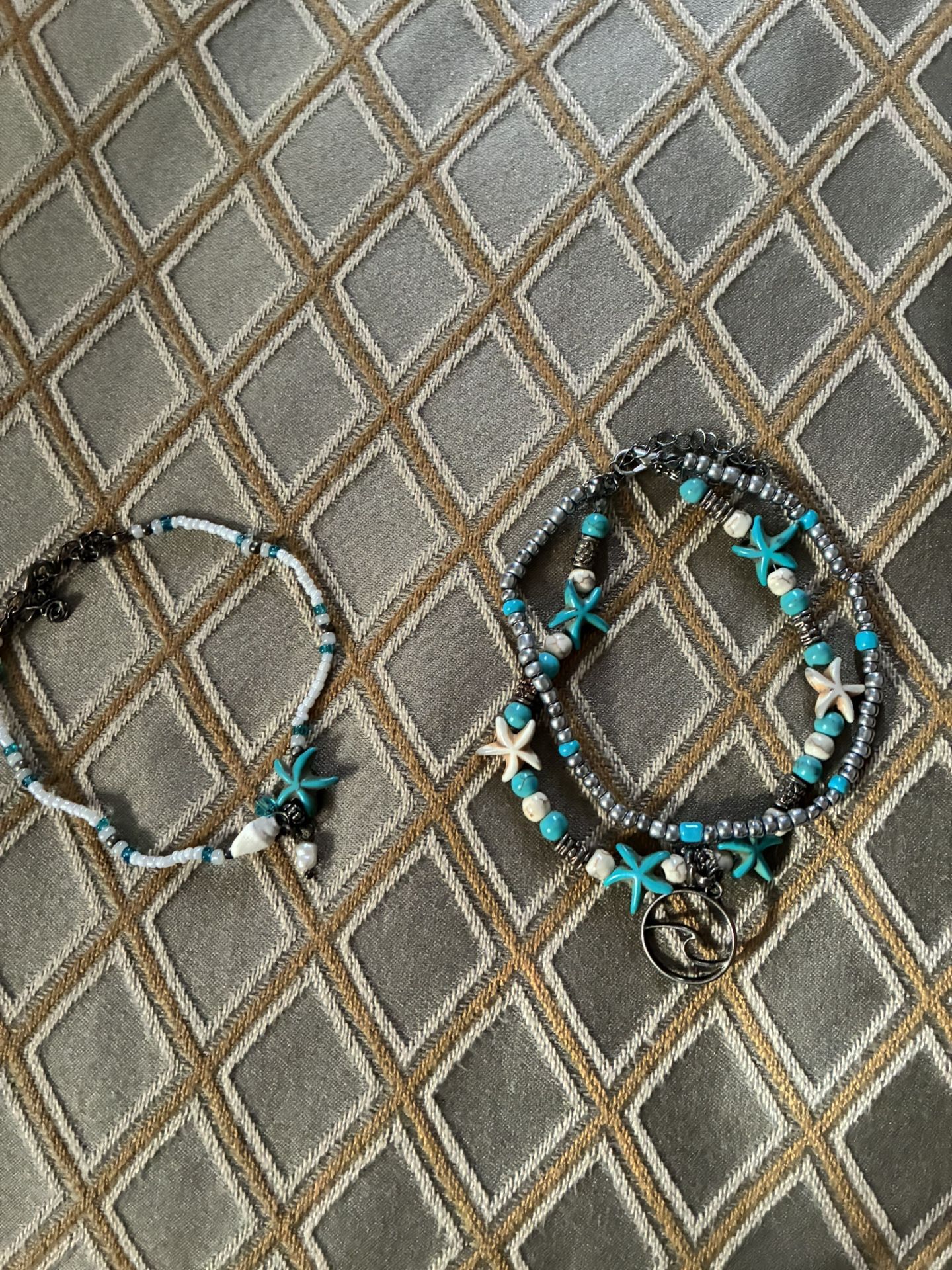 2 Beach Ankle Bracelets